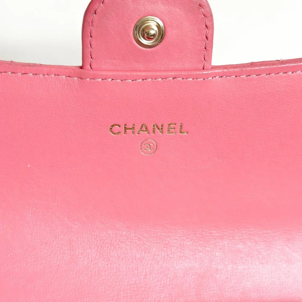 Chanel Classic Flap Wallet Pink Leather - Picture 10 of 16
